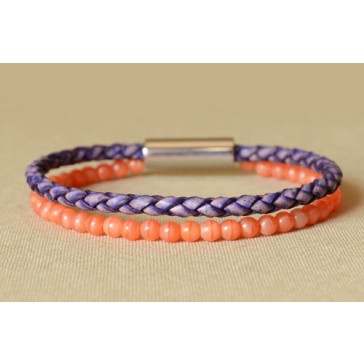 Violet Leather Bracelet