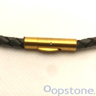 Black Necklace with Gold Stainless Steel Clasp