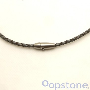 Metallic Grey Necklace with Oval Clasp