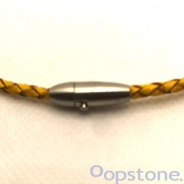 Yellow Necklace with Oval Clasp