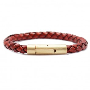 Dark Red Leather Bracelet