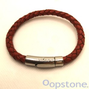 Fullmoon Red Brown Leather Bracelet